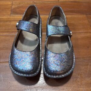 Alegria Paloma Rainbow Metallic Iridescent Mary Jane Clogs 41/ 10.5